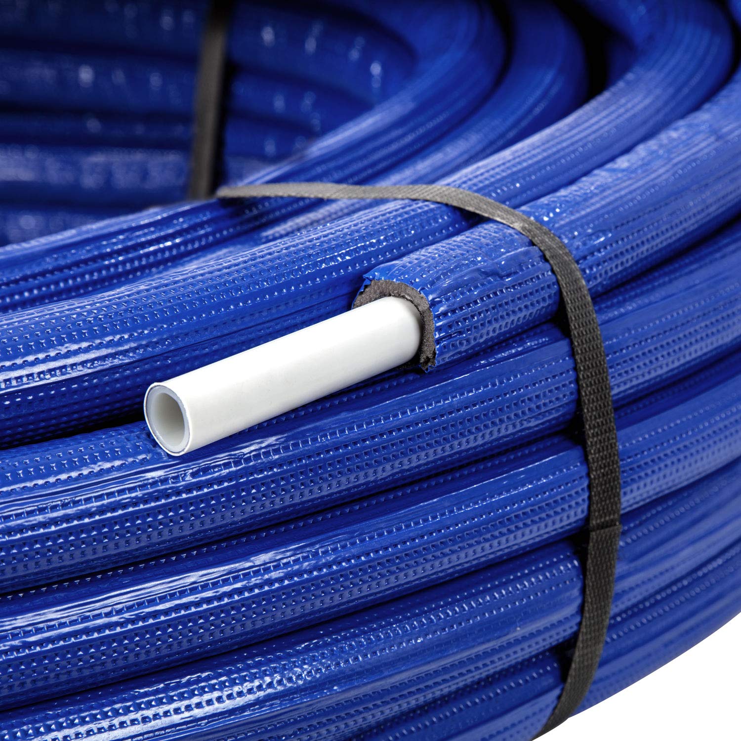 H2O-Flex Aluverbundrohr, 20 x 2 mm, 50 m Rolle, 6 mm Isolierung blau | Mehrschichtverbundrohr mit Isolierung, DVGW- und SKZ-zertifiziert, diffusionsdicht, zugelassen für Trinkwasserinstallationen