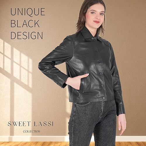 Miniatura 4 de Chaquetas de cuero para mujer - Chaqueta de cuero real, chaqueta de motociclista para mujer, chaquetas de motocicleta para mujer, chaqueta de moto