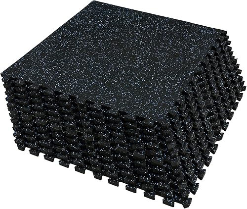 SUPERJARE Alfombrillas de equipo de ejercicio de 0.56 pulgadas de grosor, alfombrillas de espuma EVA de 48 pies cuadrados con parte superior de