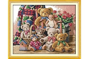Joy Sunday Cross Stitch Kits for Beginners - Pre-Printed Pattern with Full...