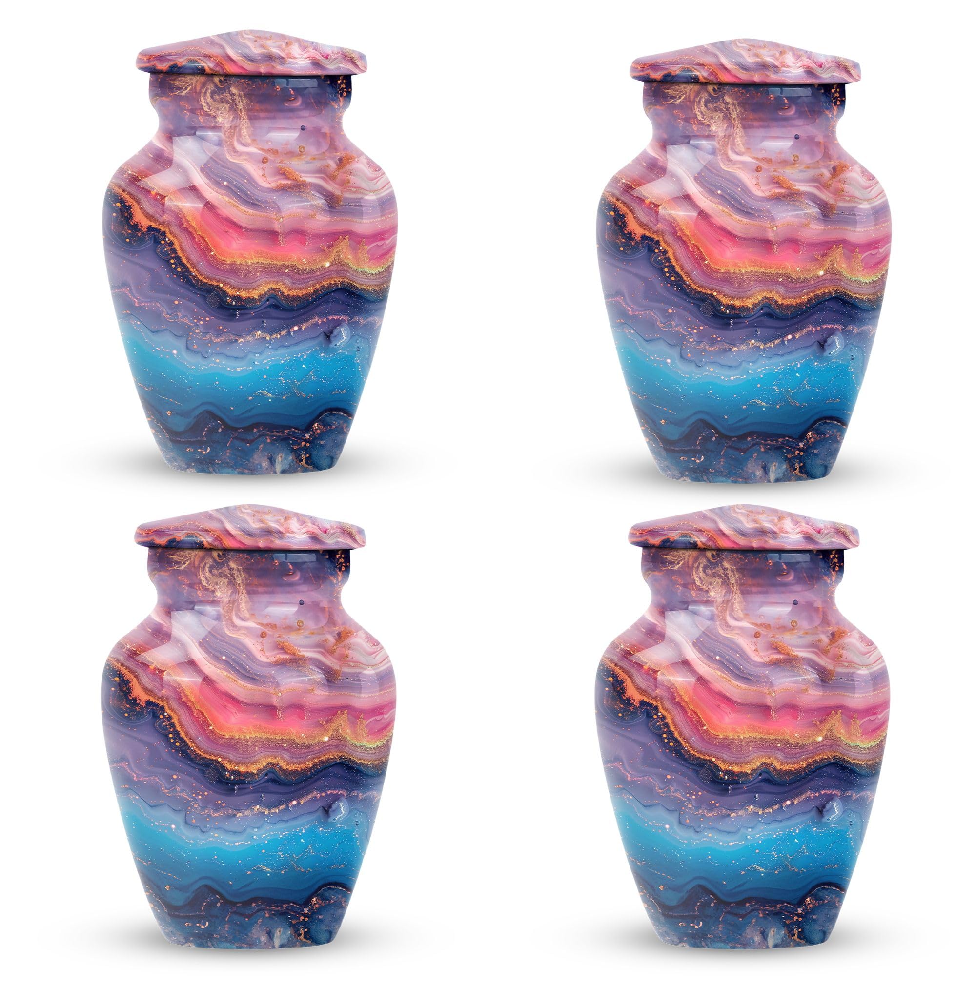 Galactic Sunset - Memorial Urns for Human Ashes - Little Keepsakes - 3 Inch - Pack of 4 - Adult Funeral Urn - Urn Keepsake for Human Ashes - Unique Urns for Human Ashes - Burial Urn for Ashes