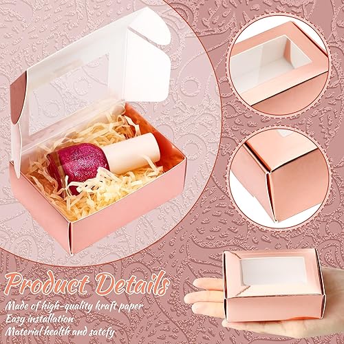 Miniatura 3 de Zonon 30 cajas de jabón para embalaje casero, mini cajas de regalo de papel kraft con ventana para panadería, dulces, jabón, embalaje de regalo (3.5
