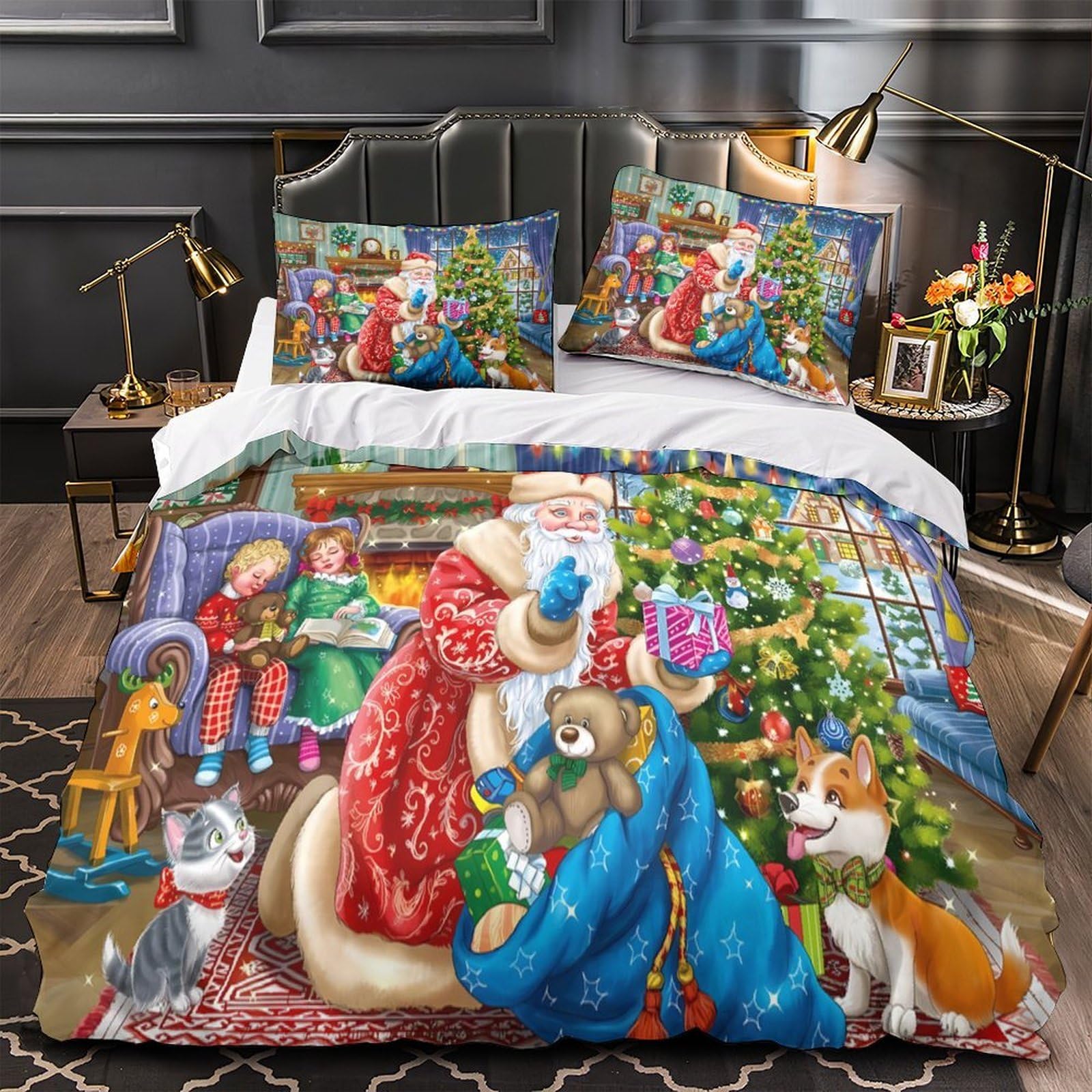 Parure de lit Noël fille 140x200 cm, l'idée cadeau parfaite pour les fêtes