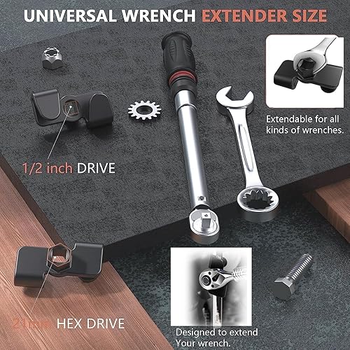 Miniatura 4 de Extensor de llave para barras disyuntoras de 12 pulgada, herramienta de llaves extensas para aprovechar tuercas difíciles, herramienta extensora de