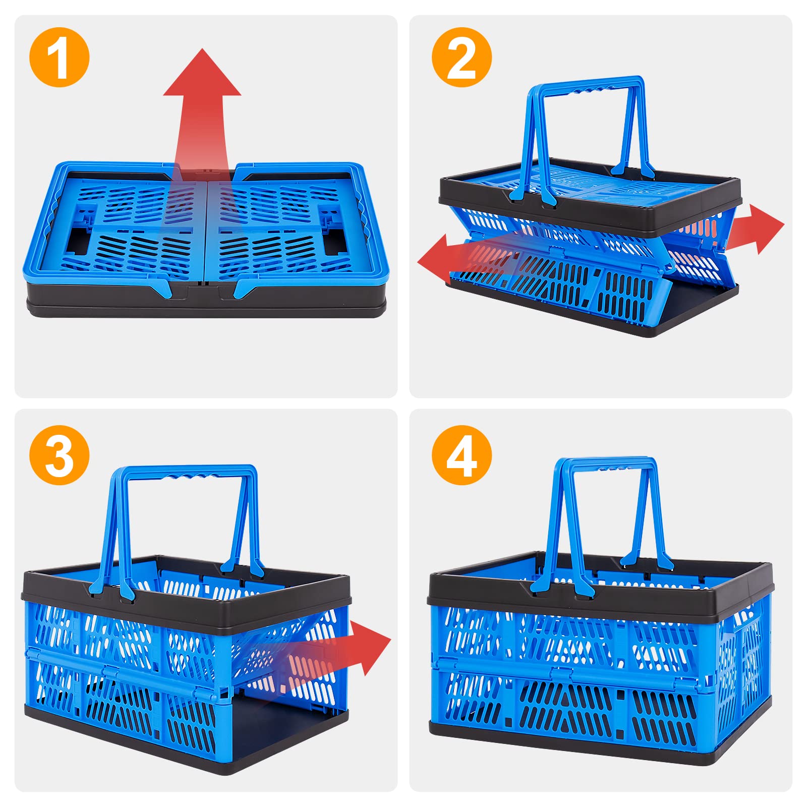 Order Online Collapsible Shopping Basket Eco-Friendly PP Material