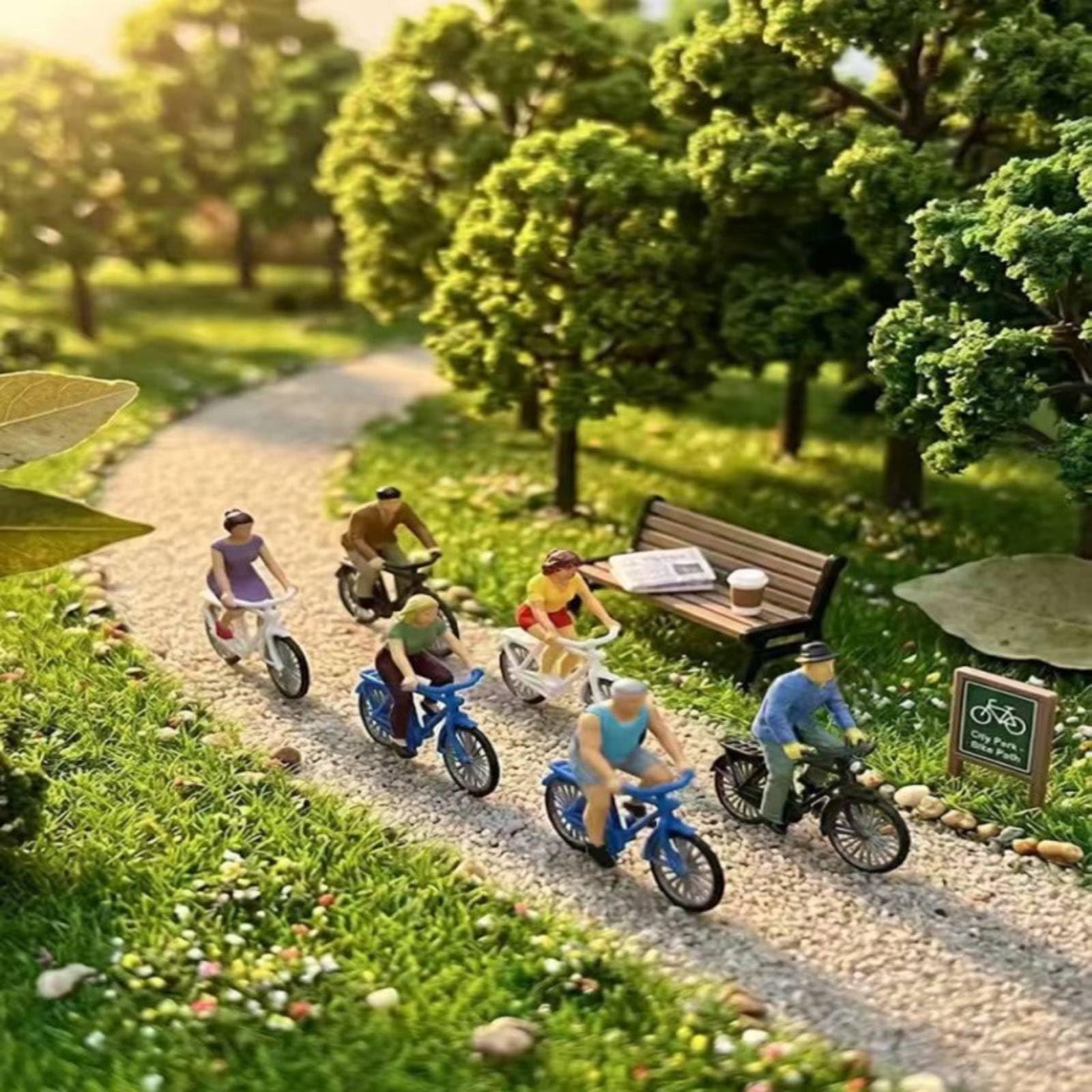 Amazon.co.jp: Dickly 6 個 ミニチュア 自転車 フィギュア
