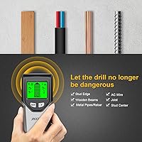 Vista 7 de Escáner de pared con detector de vigas, 5 en 1, chip inteligente, pantalla LCD alta definición, para el centro y el borde de la madera, cables