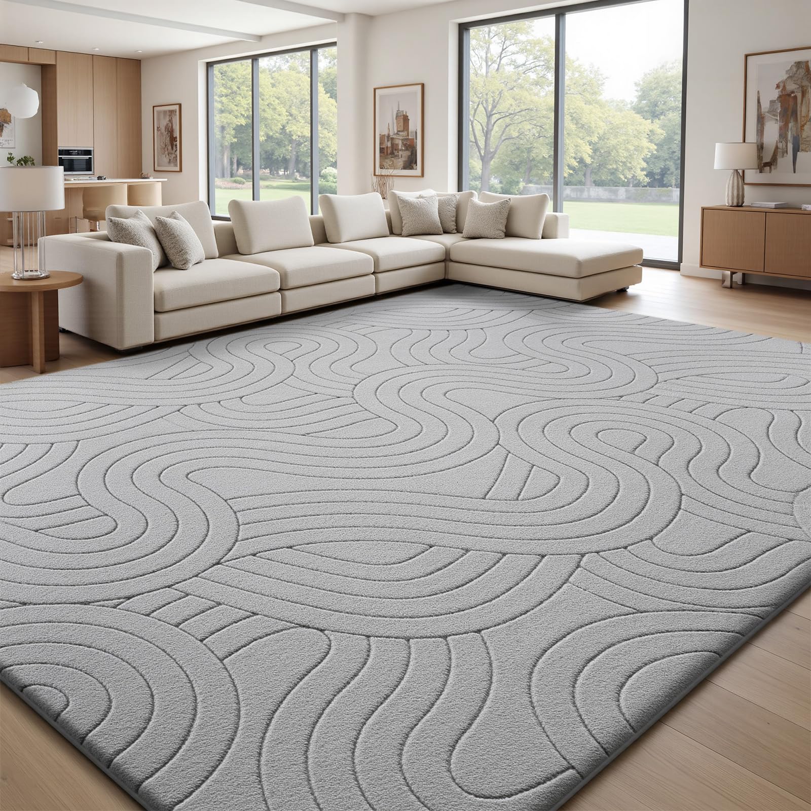 Treeboy Large Area Rugs For Living Room 200X300cm Light Grey Kids Room Rug