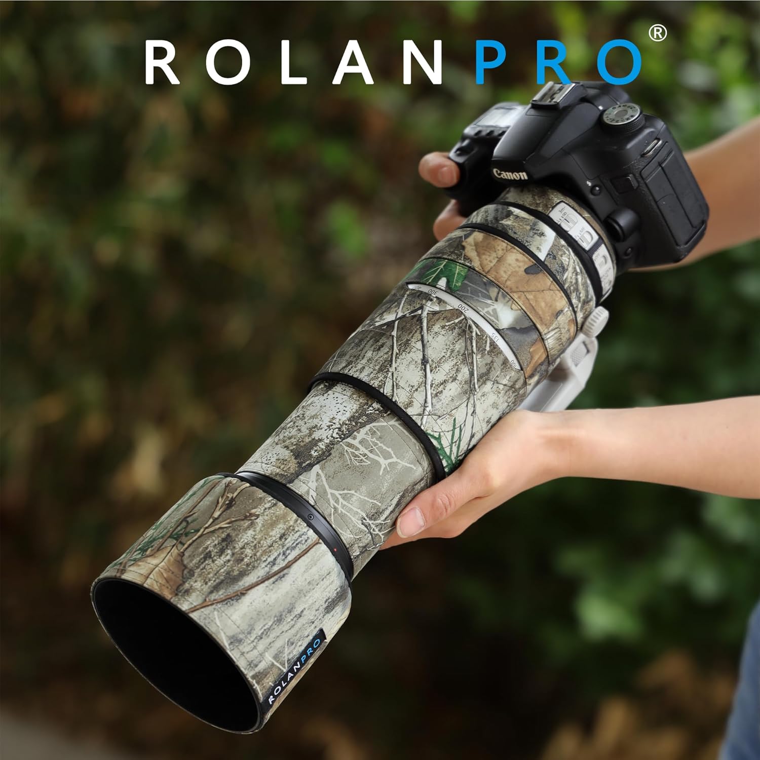 ROLANPRO Waterproof Lens Cover for Canon EF 100-400mm f4.5-5.6 L is II USM Lens Protection Sleeve Raincover Case Clothing-#27 Jungle Camo Waterproof