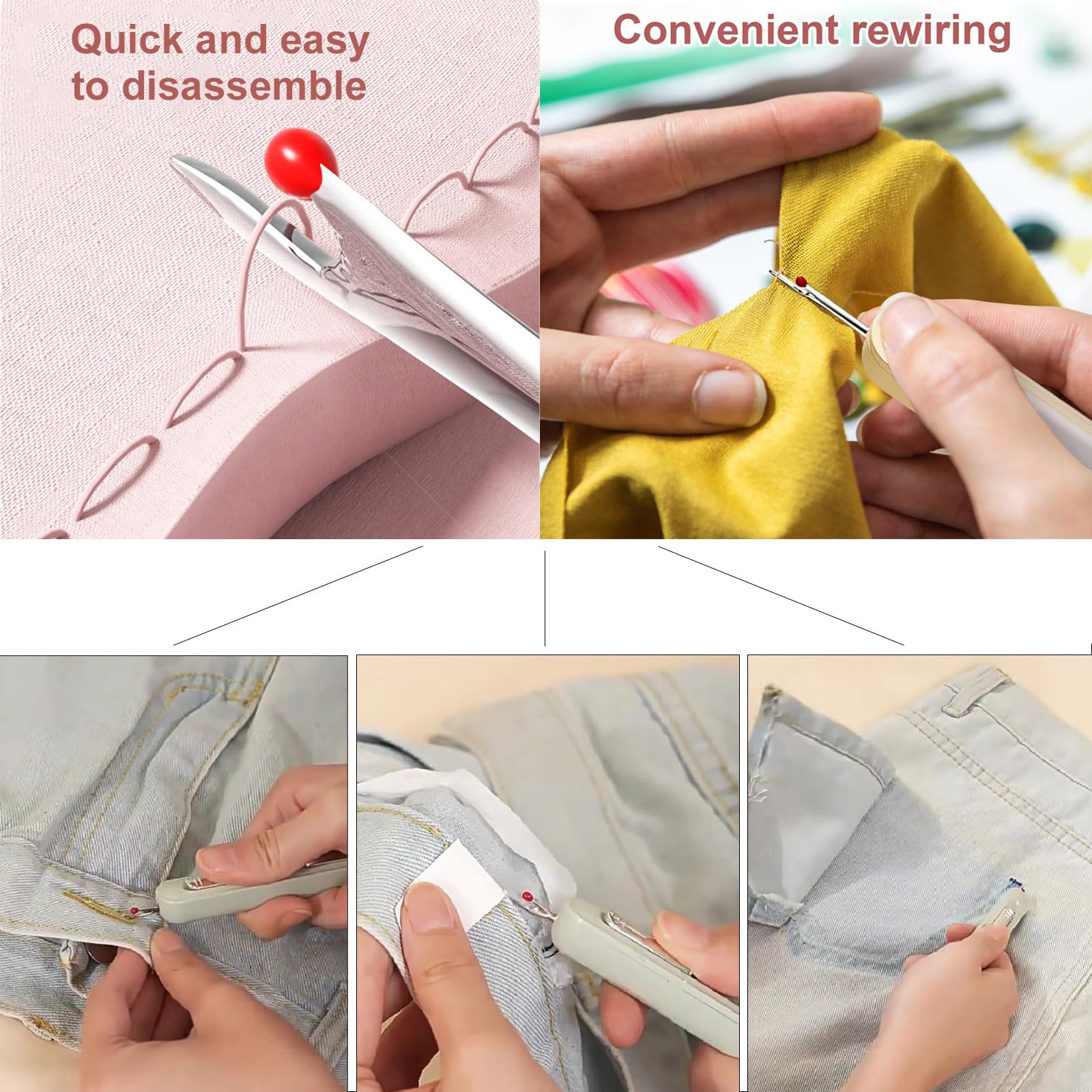 3er-Set Nadeleinfädler & Nahttrenner - 2-in-1 Nähwerkzeug Für Handarbeit Und Sticken