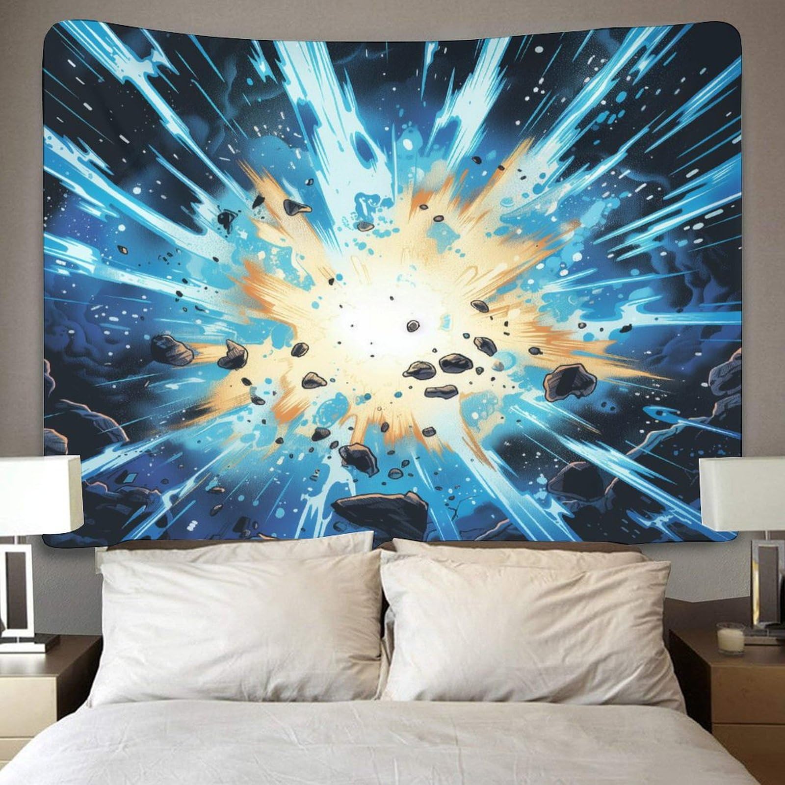 Arazzo Da Parete In Poliestere 150x200 Cm - Stampa 3D Foresta Van Gogh, Decorazione Per Camera E Soggiorno