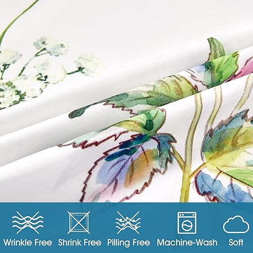 Miniatura 10 de BYSURE Juego de sábanas con estampado floral azul de 6 piezas (tamaño King, flor azul), sábanas de microfibra resistente a las arrugas y a la
