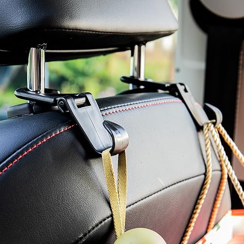 Miniatura 2 de weottfiy 8 ganchos elegantes para bolso de automóvil, gancho para bolso de automóvil más largo y profundo, ganchos de rotación de 360, accesorios