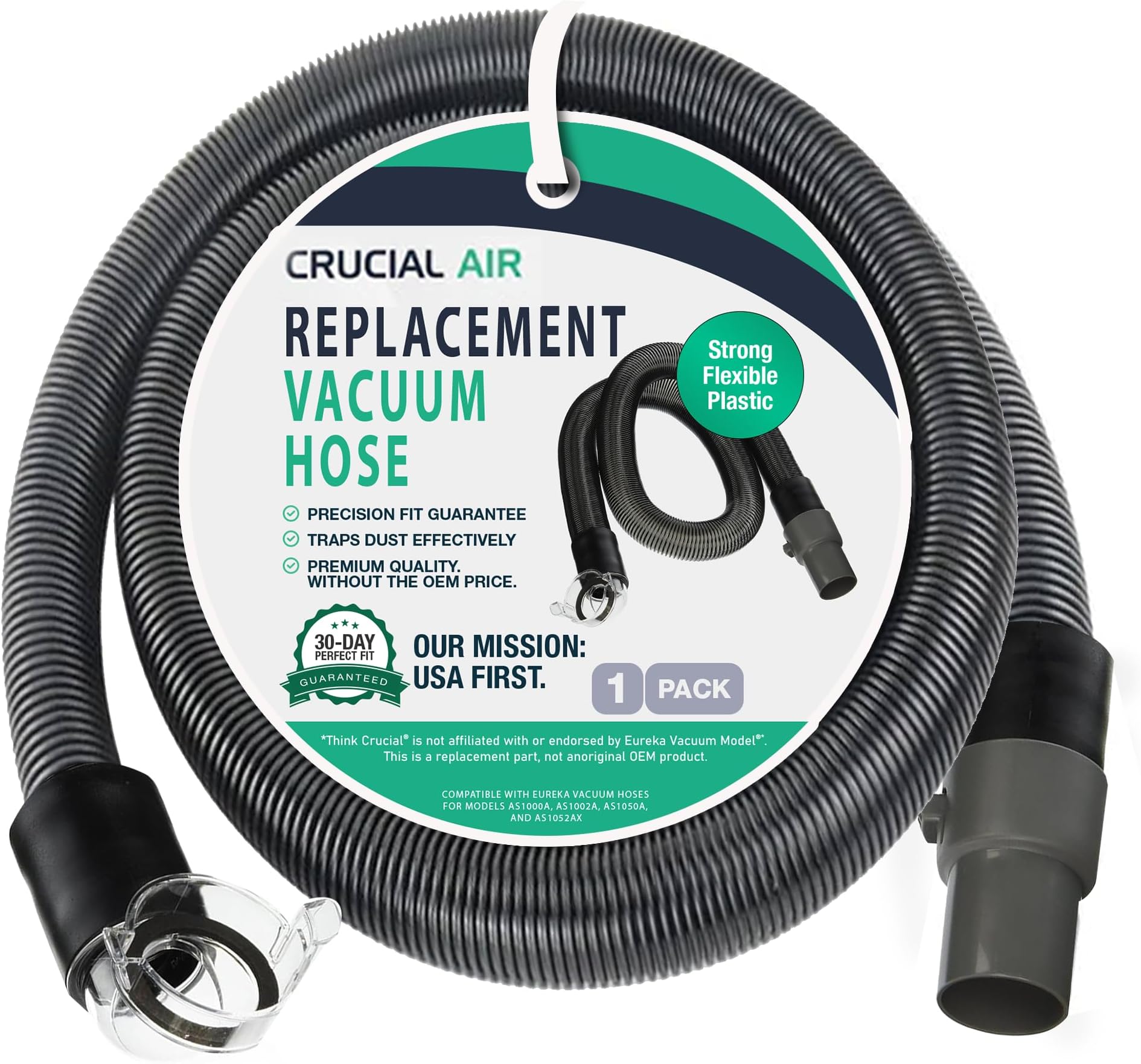 Replacement Vacuum Cleaner Hose – Compatible with Eureka Part # 16130-1 – Fits Eureka Vacuum Models Airspeed, AS1000A, AS1002A, AS1050A, AS1052AX - by Think Crucial (1 Pack)