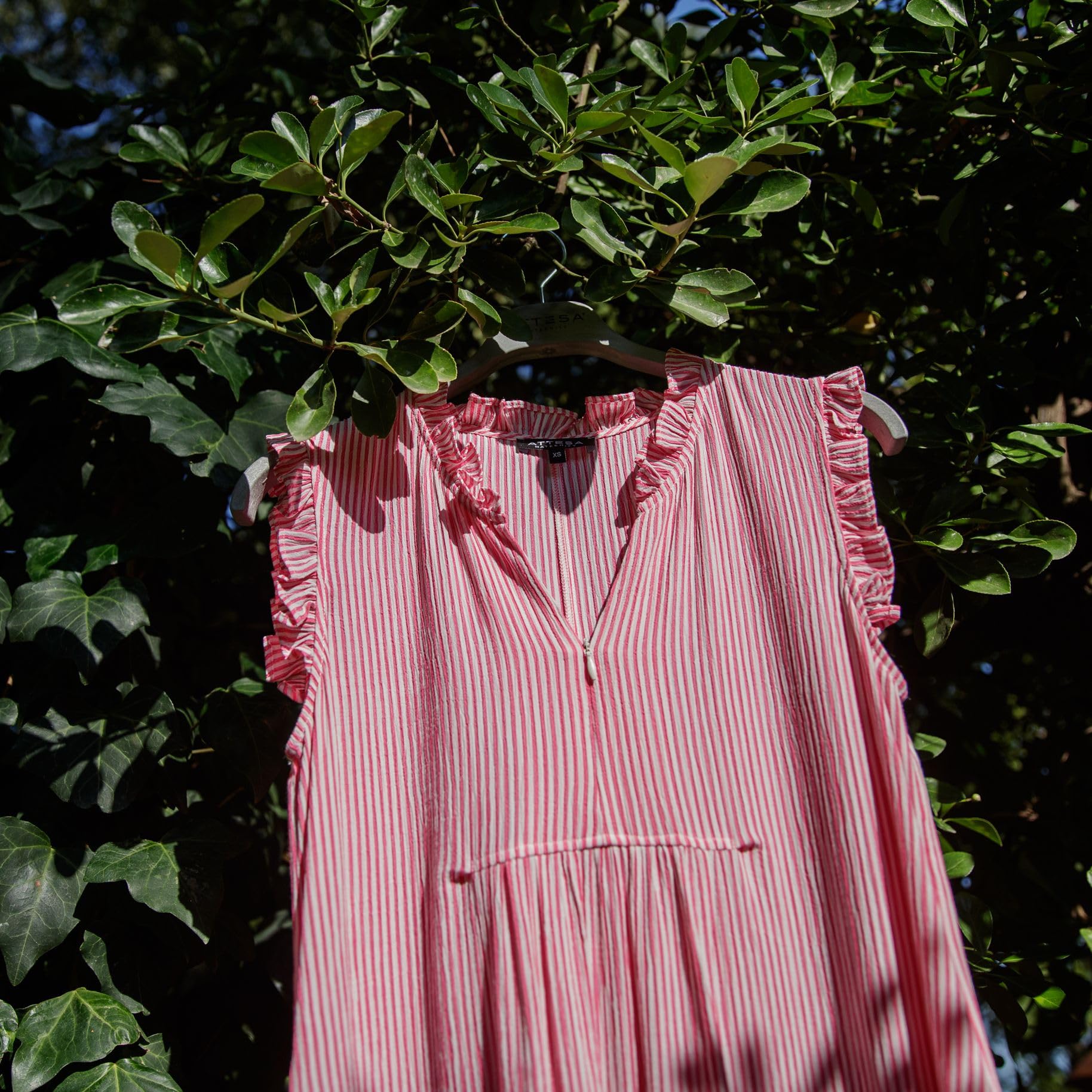 ATTESA maternity Sofia R-Maternity & Nursing Striped Dress with Ruffles Casual Femme