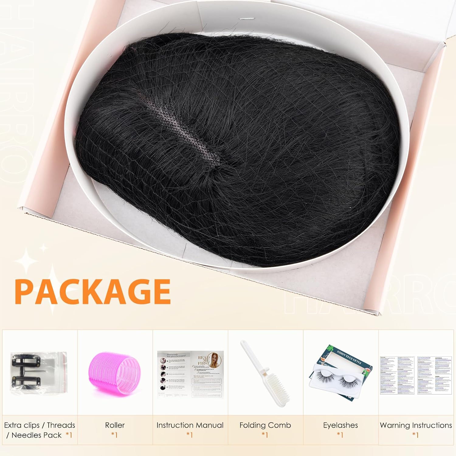 Hairro Human Hair Toppers For Women Wispy Air Bangs 3D Cover Remy Top Hairpieces Clip On Wiglet Hair Extensions Handmade Toupee Hairpiece 10 Inch 36g #01 Dark Black