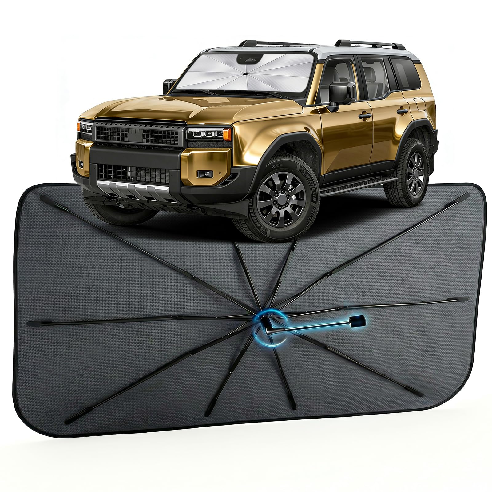 Car Windshield Sun Shade Umbrella for Toyota Land Cruiser 2024-2026