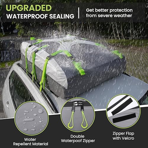 Miniatura 7 de Bolsa de techo para coche Sailnovo, portaequipajes para techo de 21 pies cúbicos, bolsa de techo impermeable para la mayoría de los vehículos