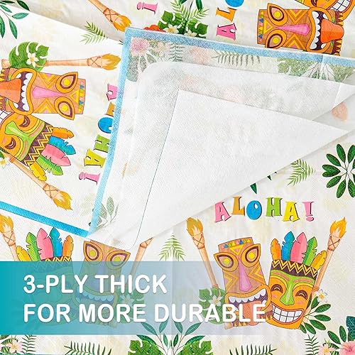 Miniatura 4 de WERNNSAI 50 servilletas hawaianas para fiesta, decoración de fiesta Luau, servilletas de papel tropicales de 3 capas, suministros de cumpleaños