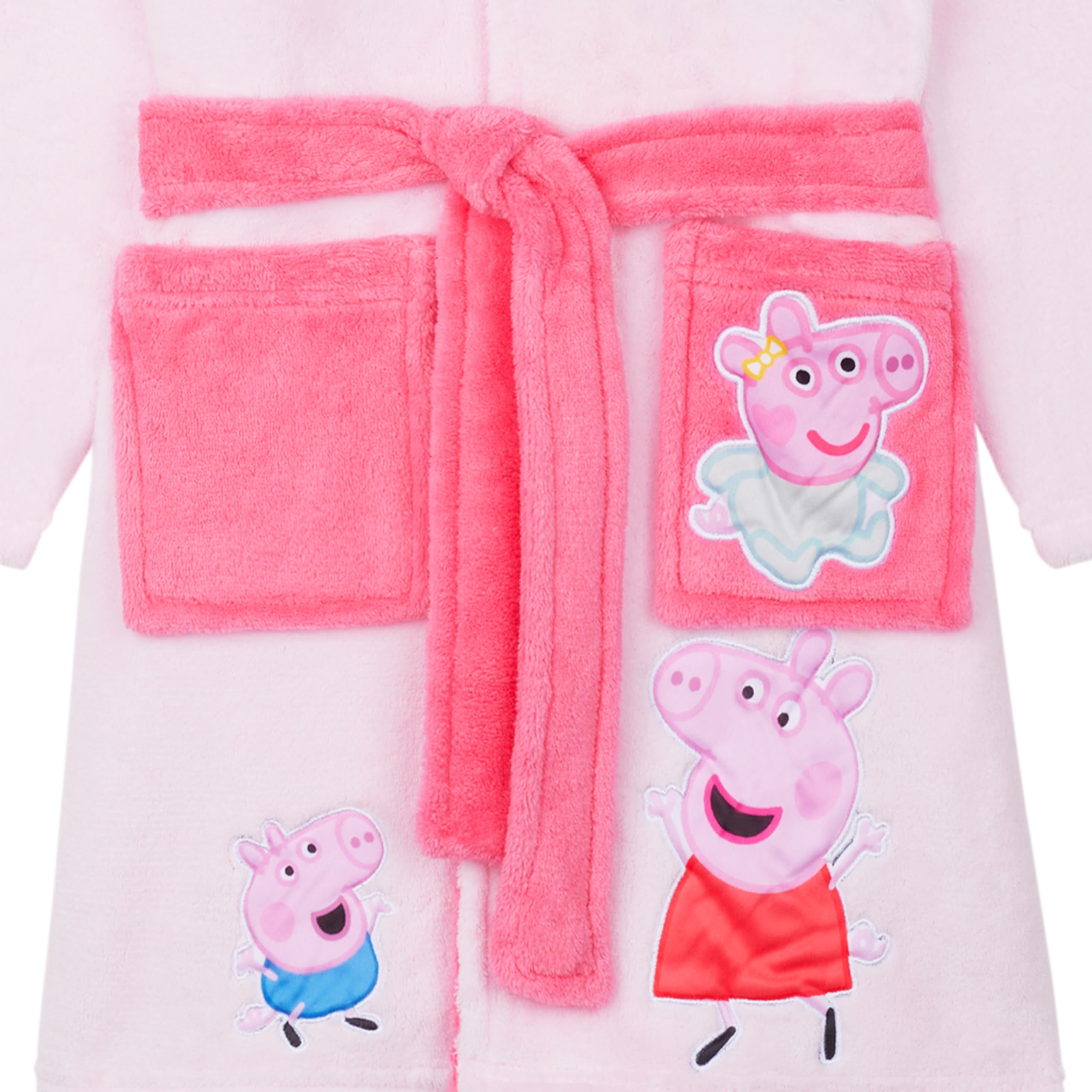 Peppa Pig Robe de Chambre les Tout-Petits et les Filles, Peignoir de bain Polaire à Capuche Ultra Doux, Cadeau Fille
