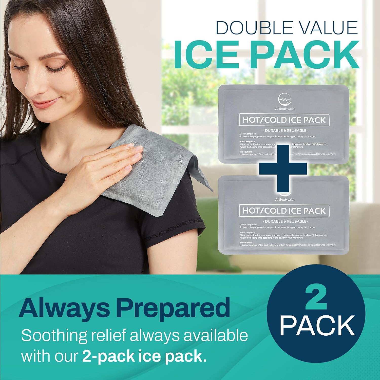Reusable Ice Packs for Injuries - (10"x 6") Soft Ice Pack with 1 Sided Velvet Soft Fleece Fabric, Flexible Hot and Cold Gel Ice Pack Set, Grey, Pack of 2