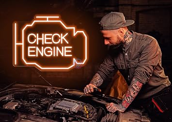 Check Engine Light Neon Sign, Check Engine Neon Sign, Man Cave Neon Sign, Garage Neon Sign, Gift For Dad Car Check Engine, Auto Shop Signage Green 28x21
