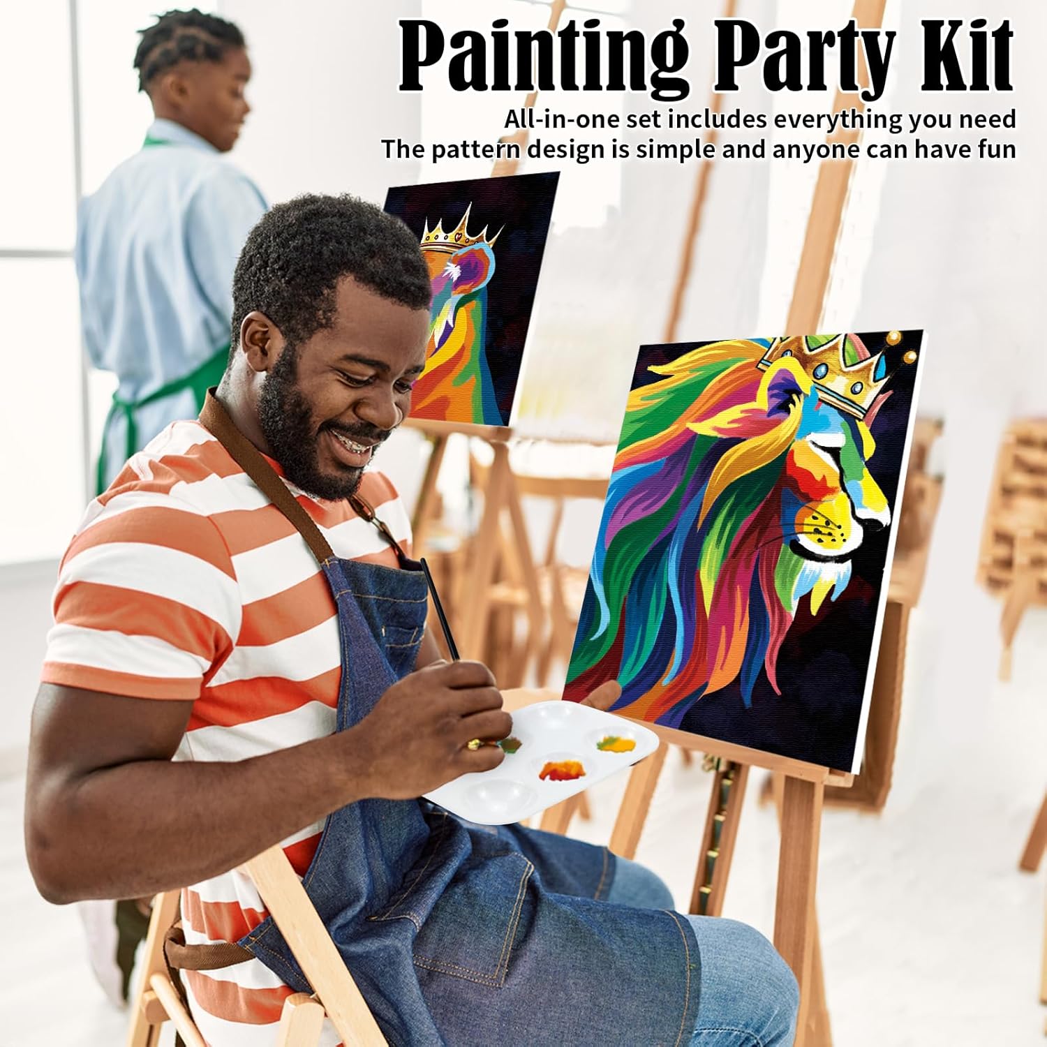 VOCHIC Sip and Paint Pre Drawn Canvas for Adults 2 Pack Couple Paint Art Kits Party Date Night Couples Painting kit 12x16 inch Valentine