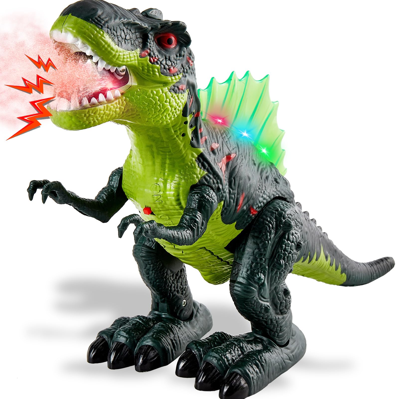 TOEY PLAY Dinosaurios Juguetes con Niebla de Agua, Luz y Sonido, Caminar Figuras de Dinosaurios Tiranosaurio Rex, Eléctrico Dinosaurio Juguete para Niños Niñas 3 4 5 Años