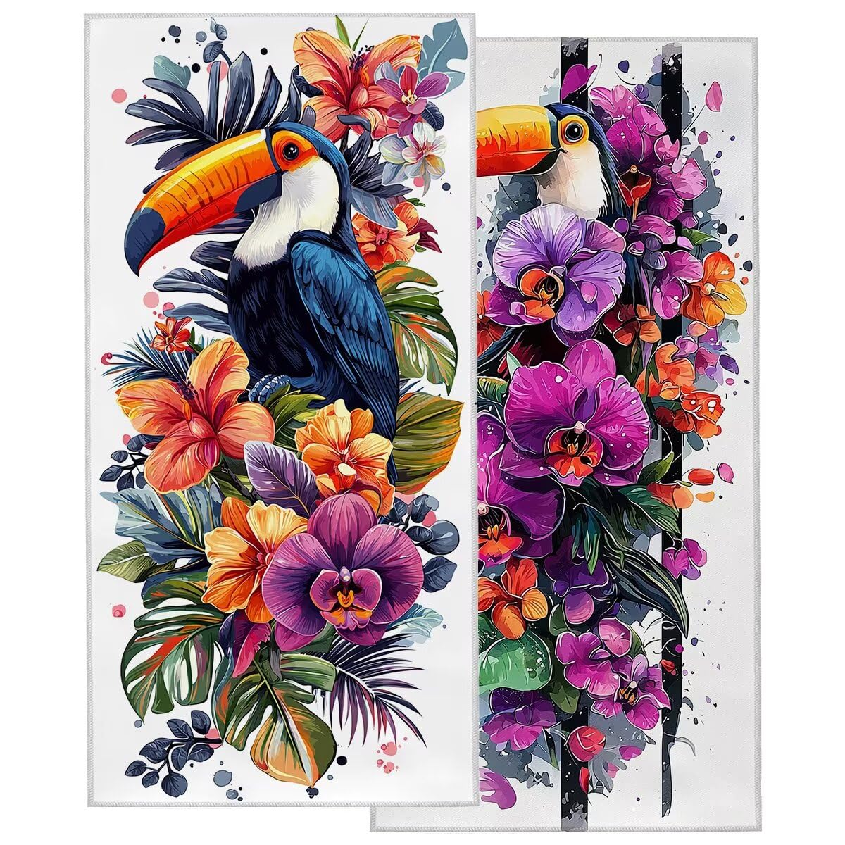 Ręcznik plażowy z mikrofibry, duży ręcznik kąpielowy 100 x 220 cm, zestaw 2 szt. szybkoschnących prześcieradeł kąpielowych dla ptaków, odporne na piasek ręczniki plażowe z mikrofibry do podróży