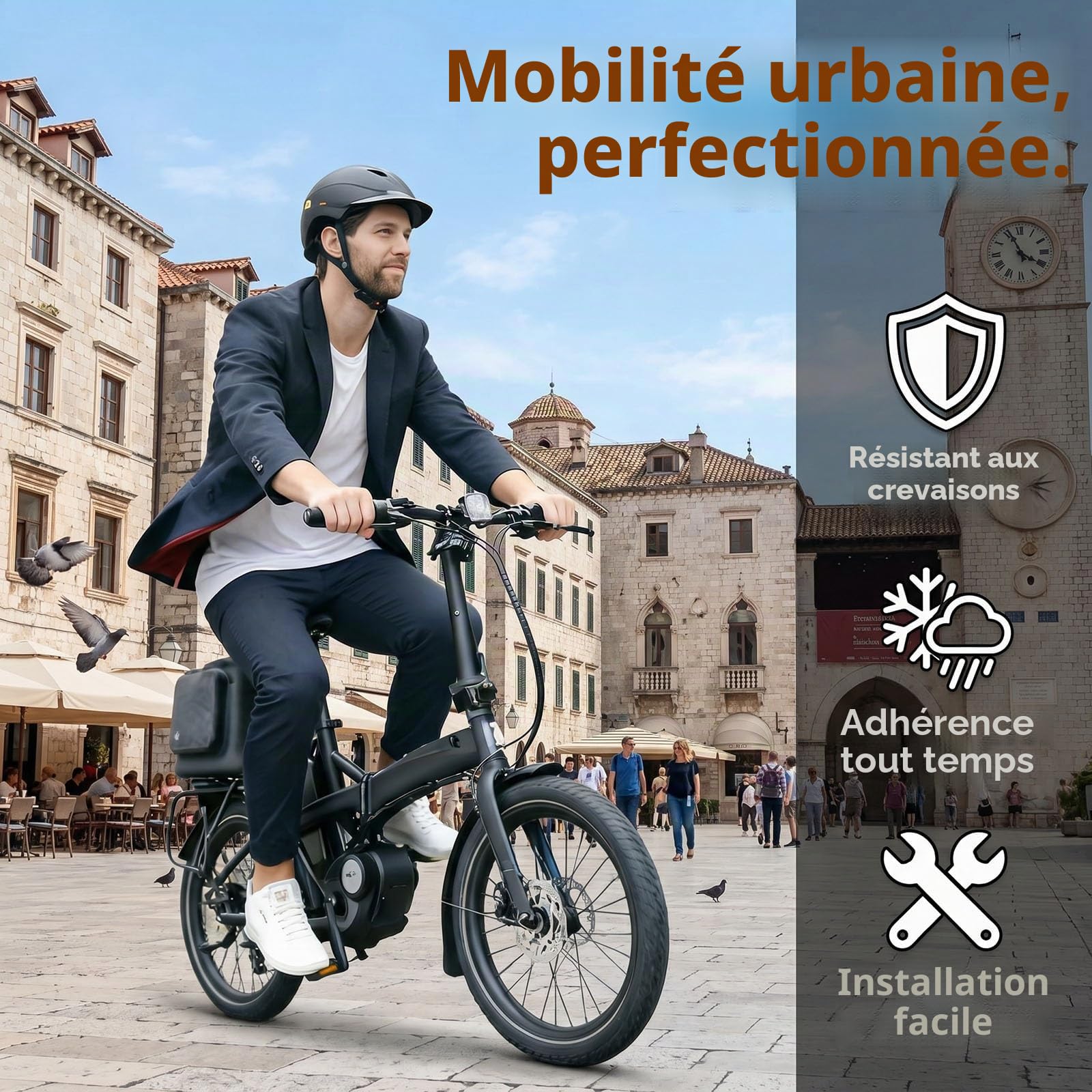 2pcs 14x1.95 Pneu pour Vélo Électrique | 14 1.95 Pneus Antidérapants Résistants aux Crevaisons avec Chambre à Air | Pour Vélos Pliants