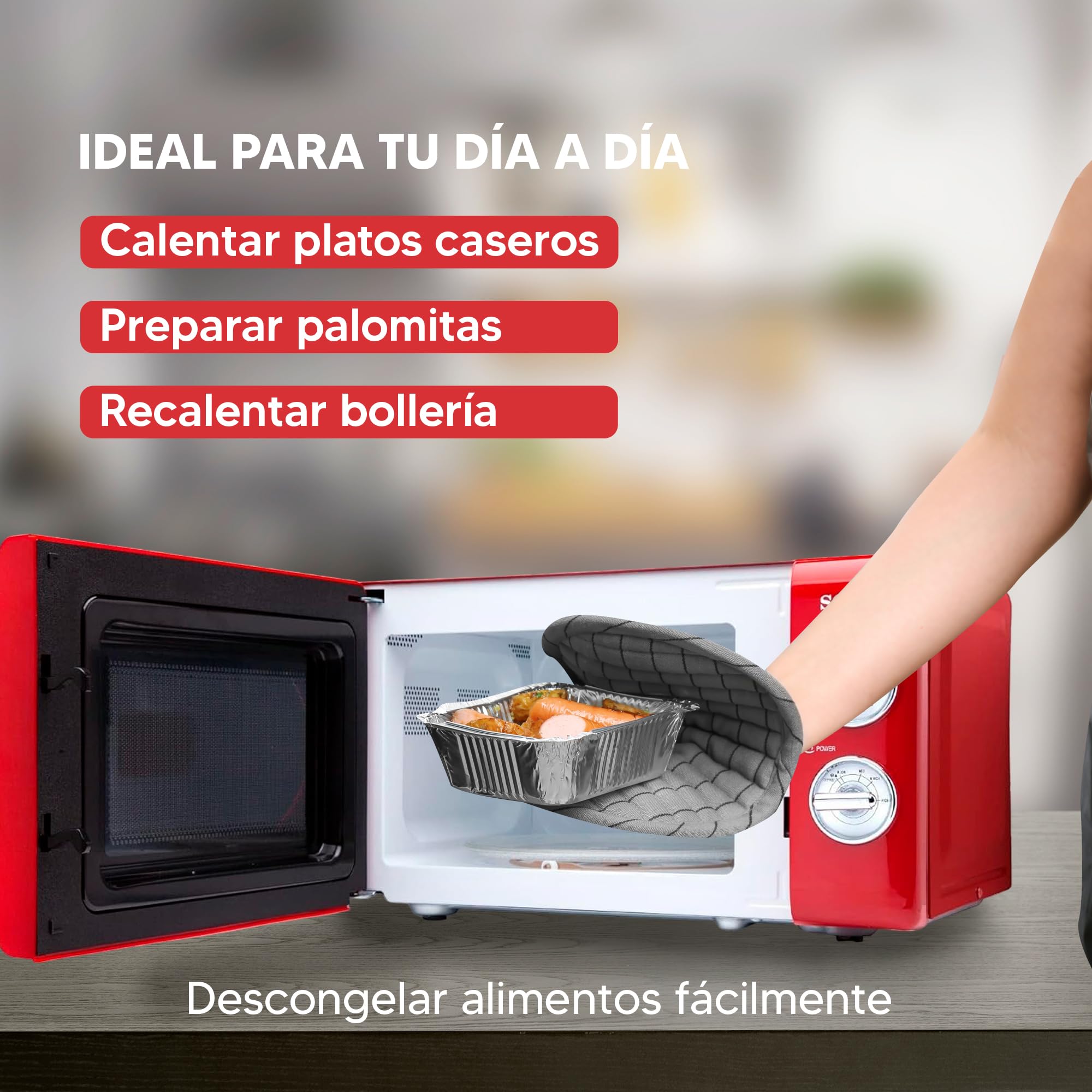 Micro-Ondes Rétro Avec 8 Menus Préréglés , 5 Niveaux De Puissance De Micro-Ondes Rétro Avec 8 Menus Préréglés , 5 Niveaux De Puissance De