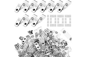 1000-Piece Double-Hole Badge ID Clips with Clear Straps