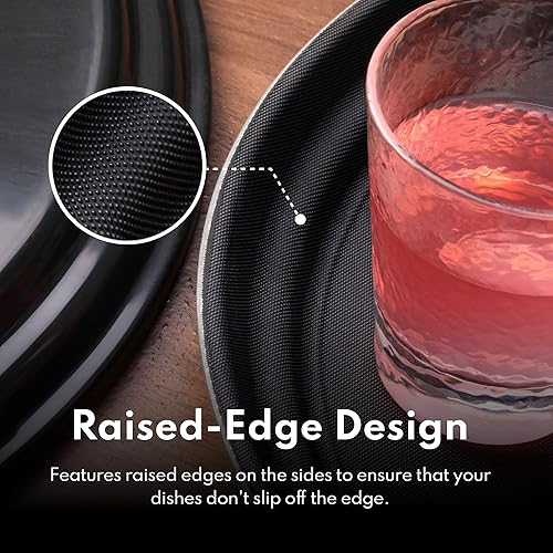 Miniatura 6 de New Star Foodservice 25453 Bandeja antideslizante, plástico, forrada de goma, ovalada, 20.5 x 25.25 pulgadas, negro..
