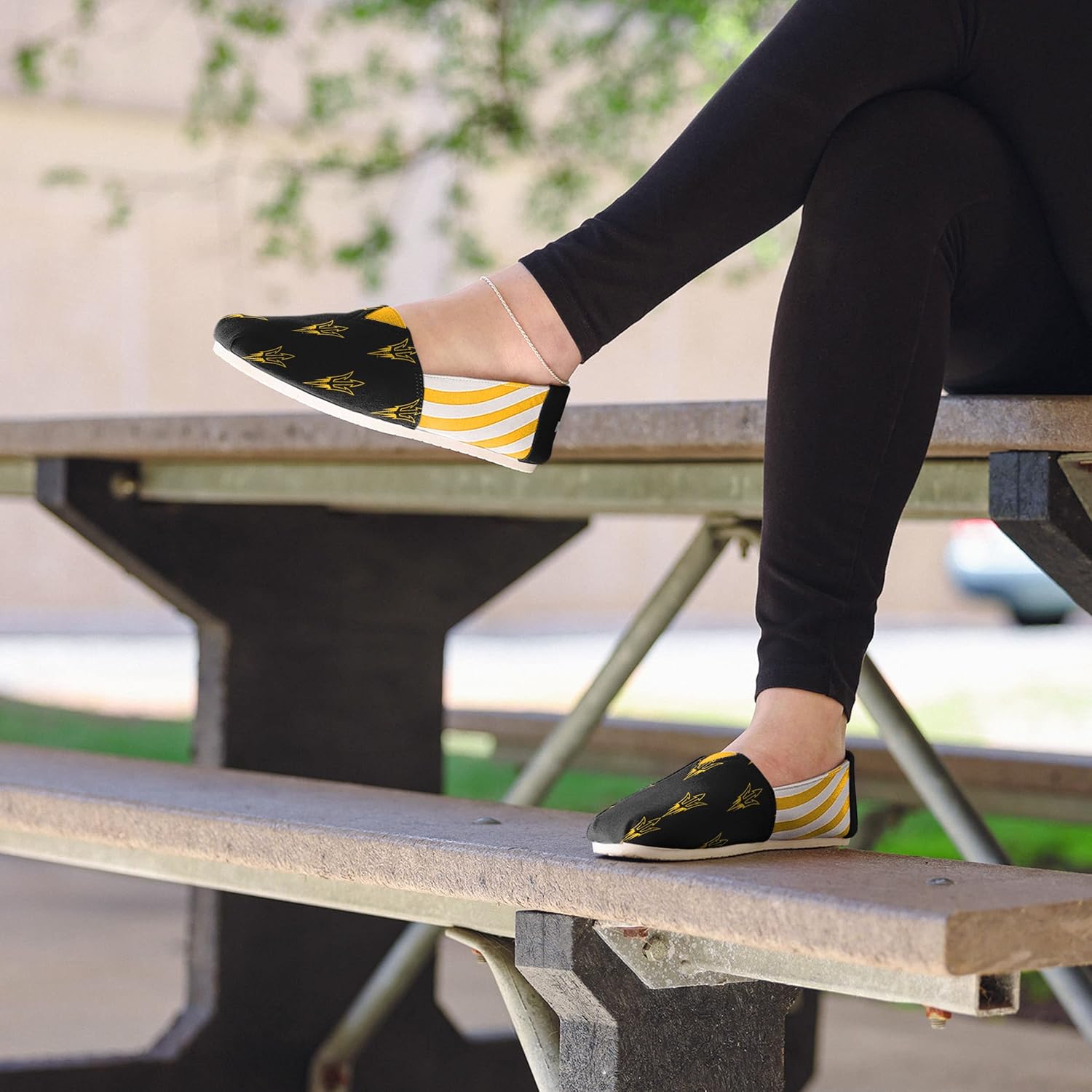 FOCO Arizona State Sun Devils NCAA Womens Stripe Canvas Shoes - S