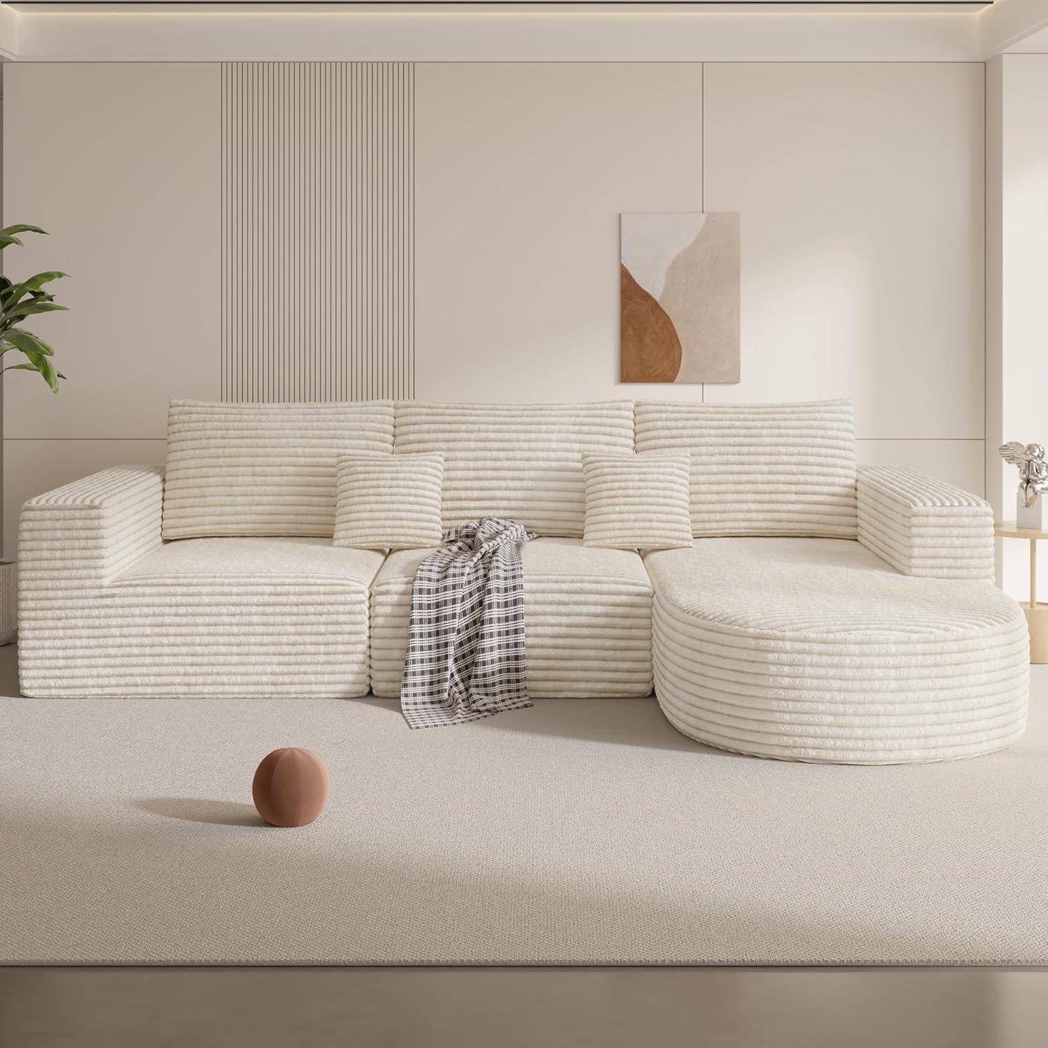 110″ Modular Sectional Sofa Couches, Cloud Couches for