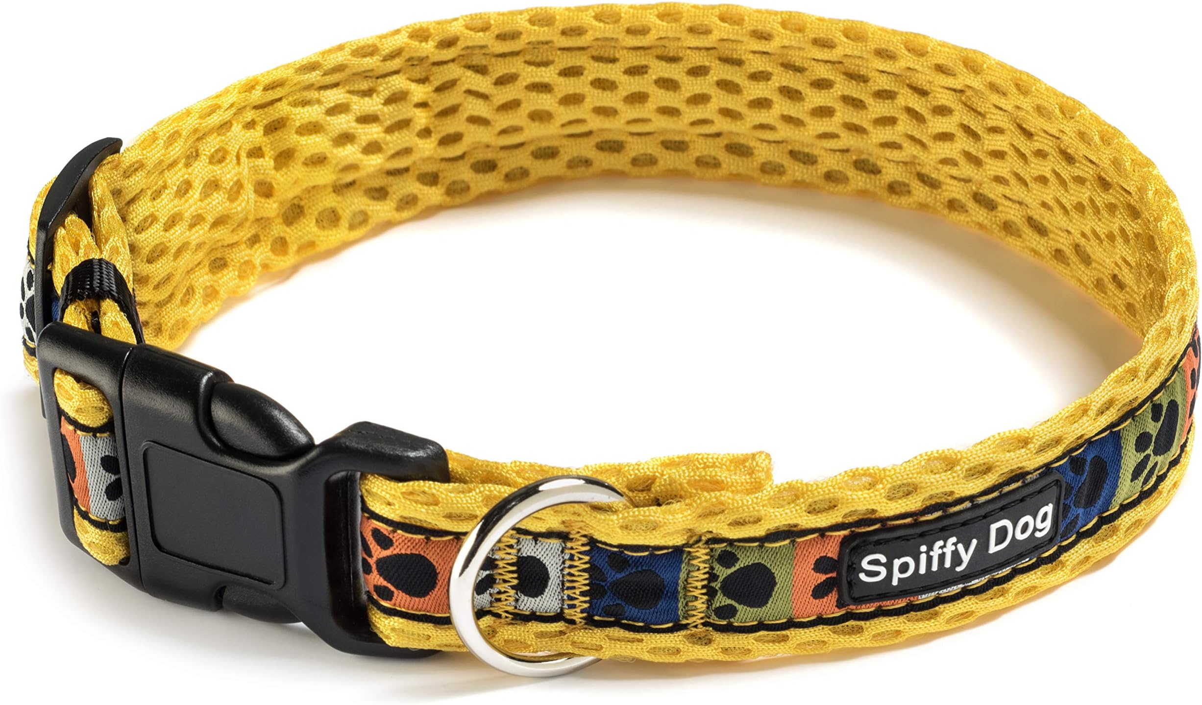 Spiffy Dog Air Collar Yellow Paws Medium