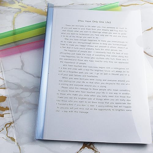 Miniatura 6 de Paquete de 10 portadas transparentes para informes tamaño A4 con barras deslizantes, carpeta de archivos de presentación de 0.59 pulgadas, capacidad