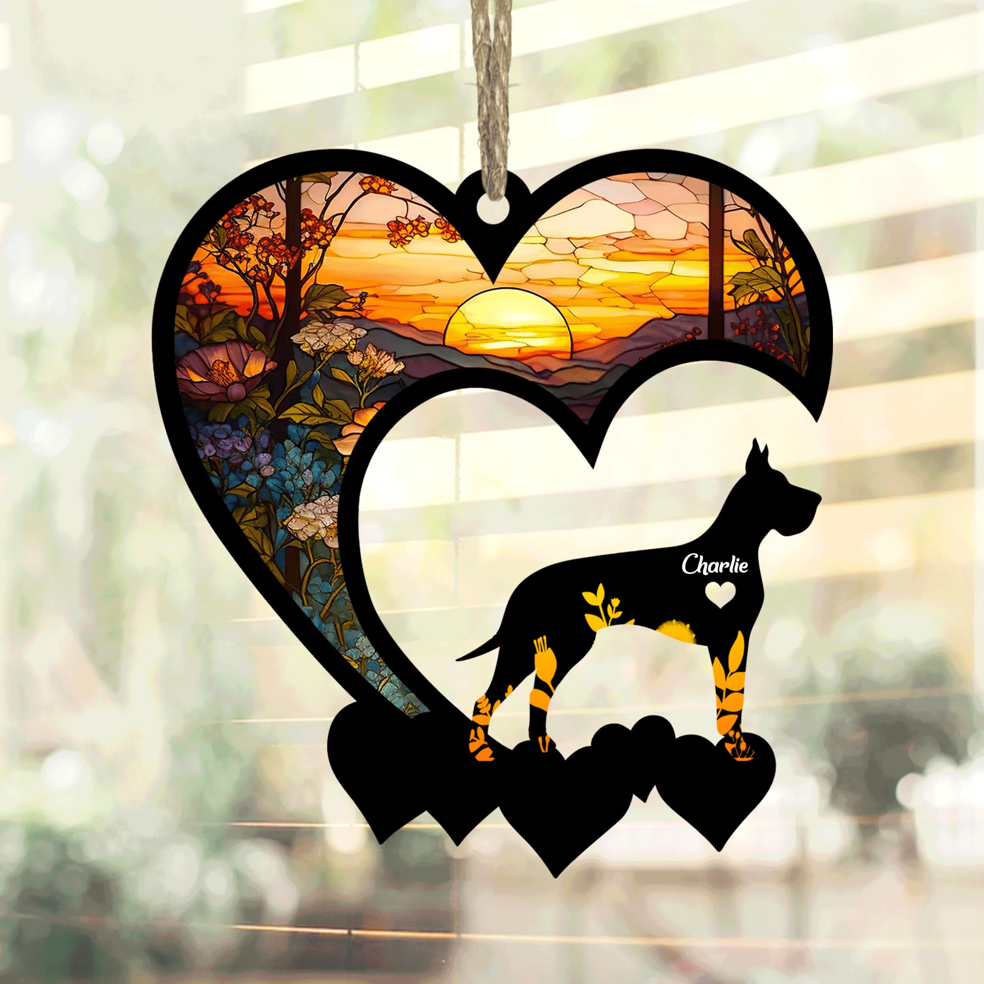 Lovely POD Great Dane Suncatcher, Personalized Great Dane Memorial with Name, Great Dane Loss Suncatcher, Dog Remembrance Gift, Dog Memorial Ornament, Loss of Dog Sympathy Gift