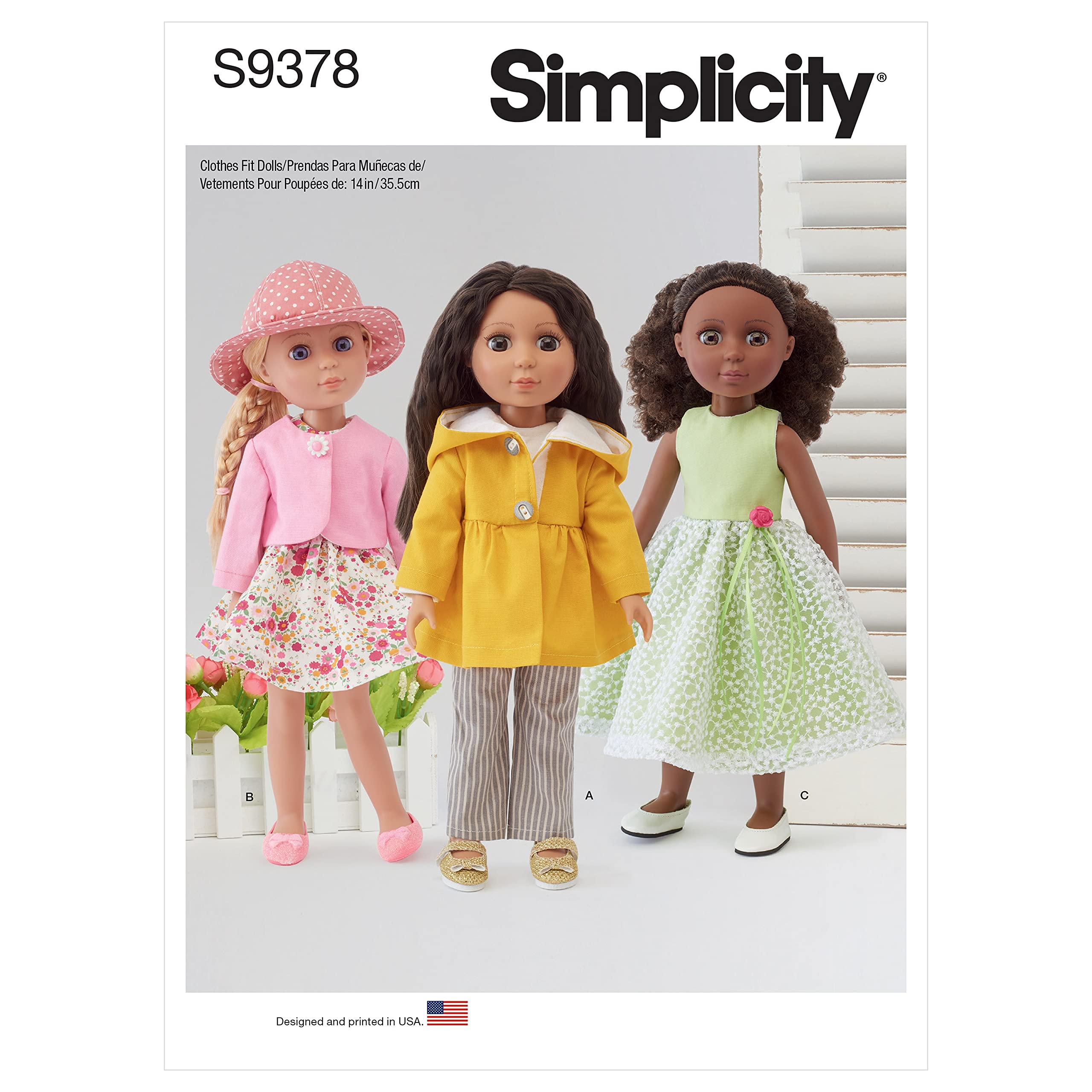 Sewing Pattern S9378 14" Doll Clothes, White