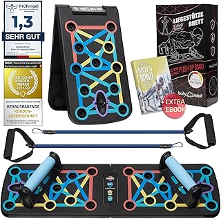 Body & Mind® Push-Up Board; Foldable Multifunctional Elite Rack Fitness Board for Full Body Training & Effective Pushups; …