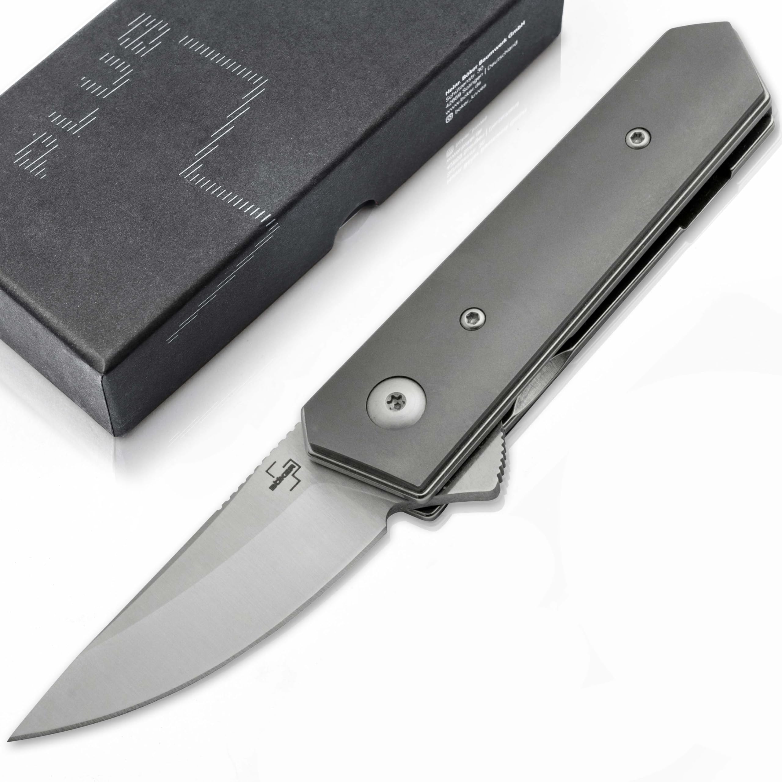 Couteau de poche Kwaiken Stubby Titan pliant EDC lame acier satiné Böker Plus