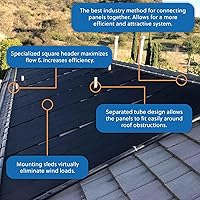 Vista 4 de SolarPoolSupply Panel solar de calentador de piscina de grado industrial: sistema de montaje superior sin tirantes de viento alto y máxima