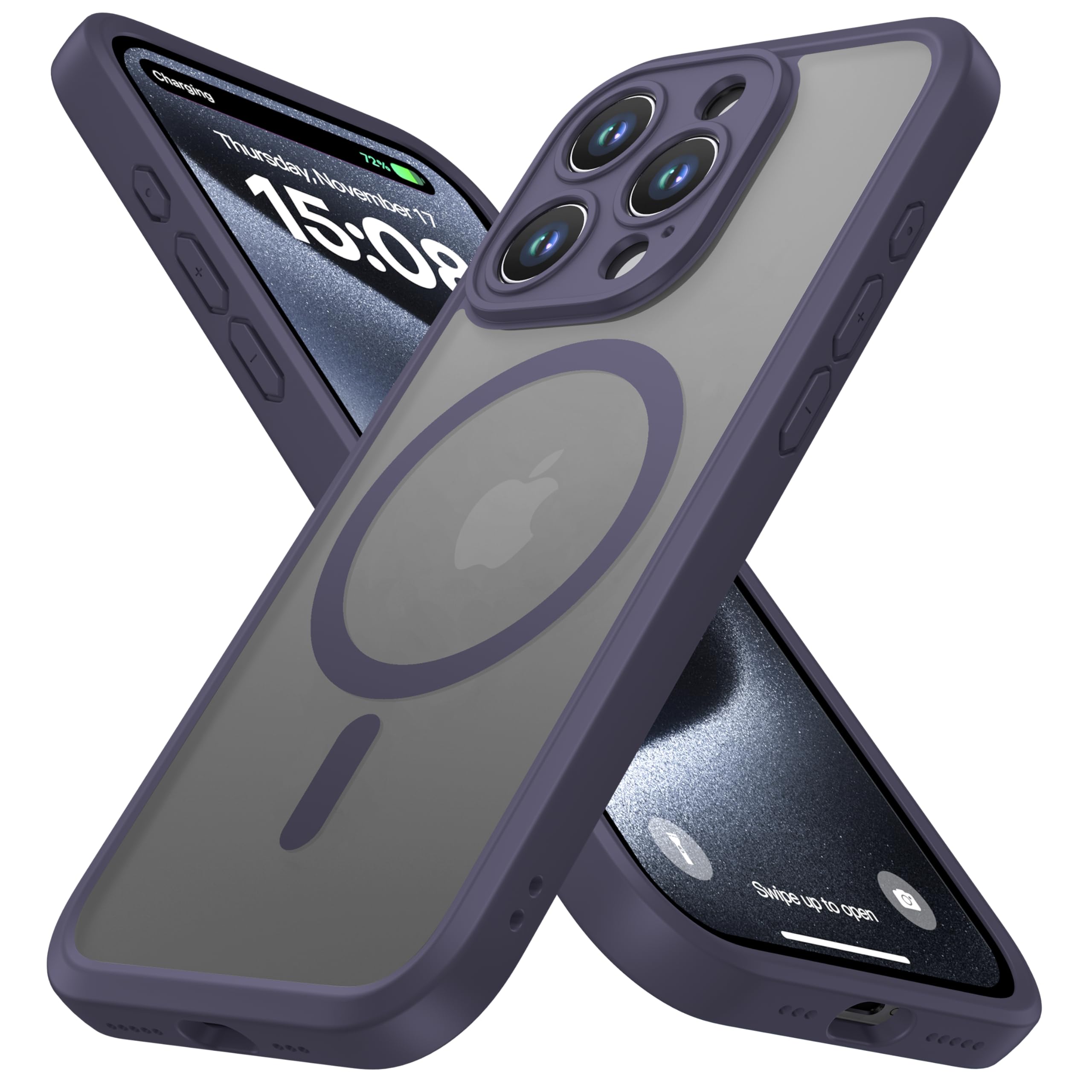 ImpactStrong Magnetic Guard Designed for iPhone 15 Pro Case [Camera Protection] [Military Grade Drop Tested] [Compatible w...