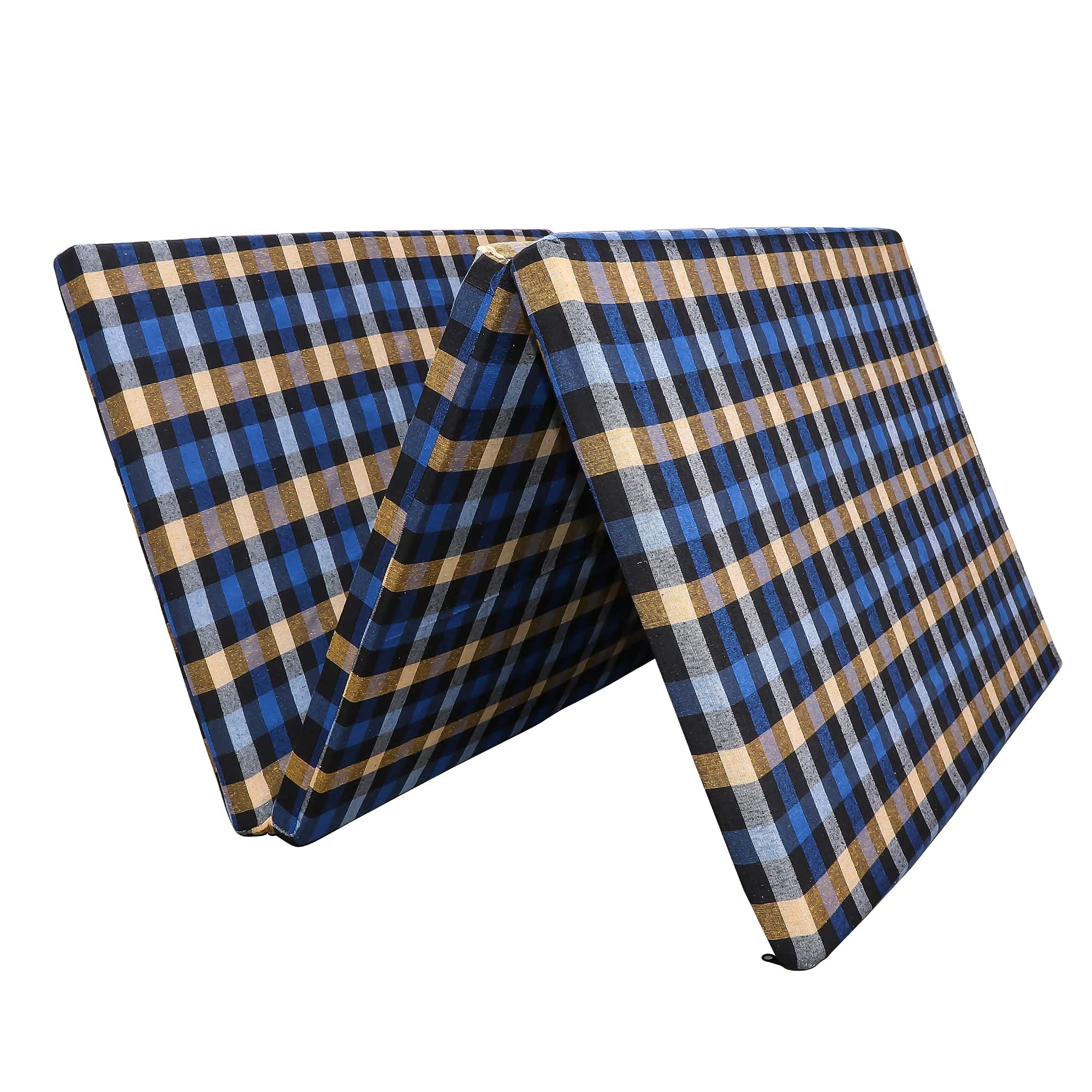 COMFORT COLLECTION 3 Times Folding Pure EPE Foam Cotton Bed Mattress for Travel, Picnic, Room (2.25 inch Single Bed, 72x35x2.25 Inch)