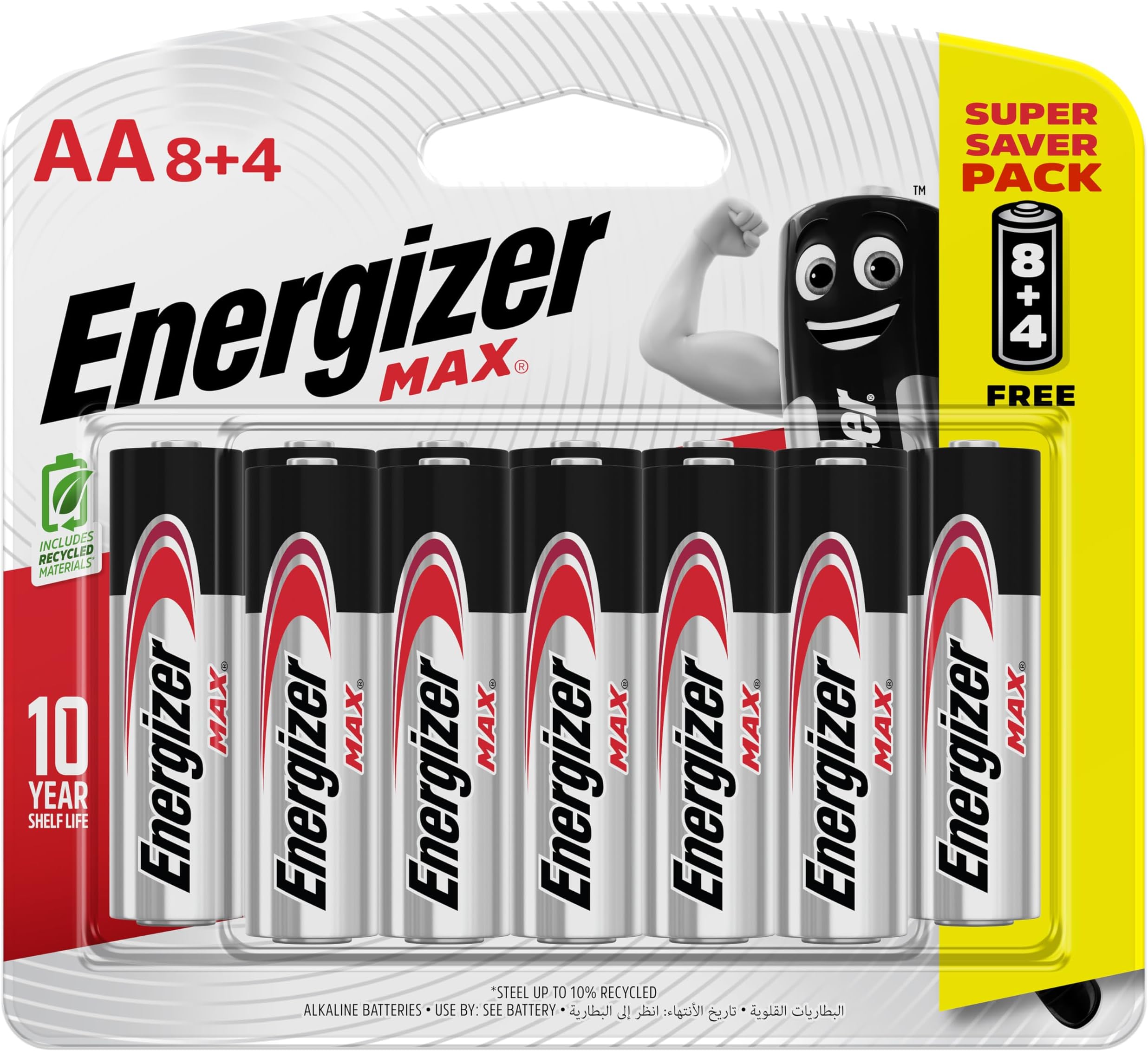 Energizer Max Alkaline AA Batteries promo pack (Pack of 12)