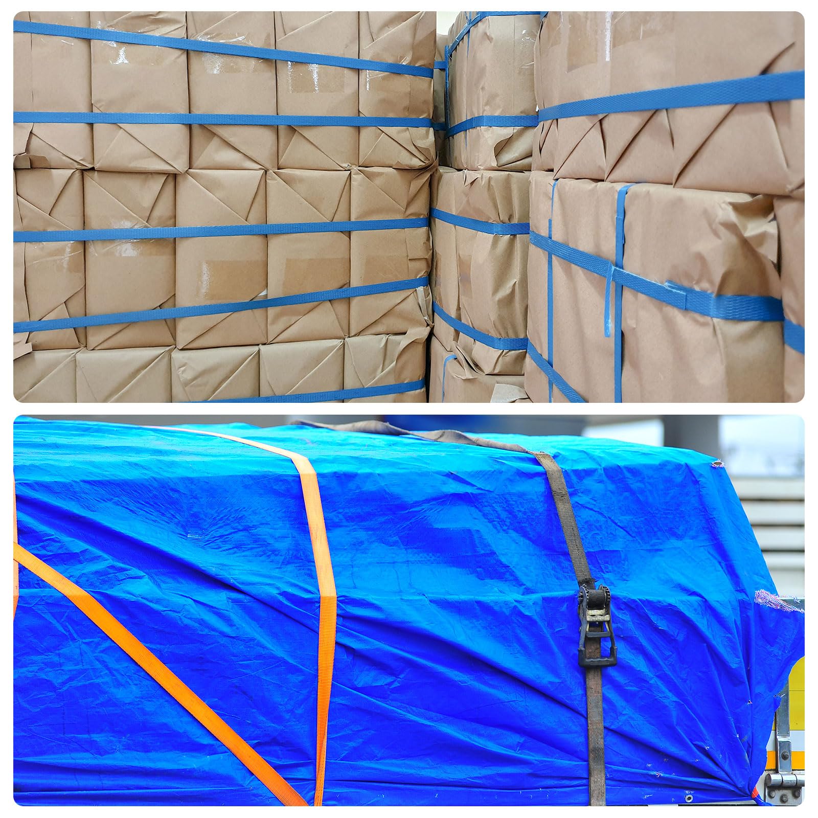 Sourcing map Sangle en polypropylène légère 38 mm (1 1/2") 10 m de sangle de sac à dos pour bagages d'extérieur, sangle de fret Noir