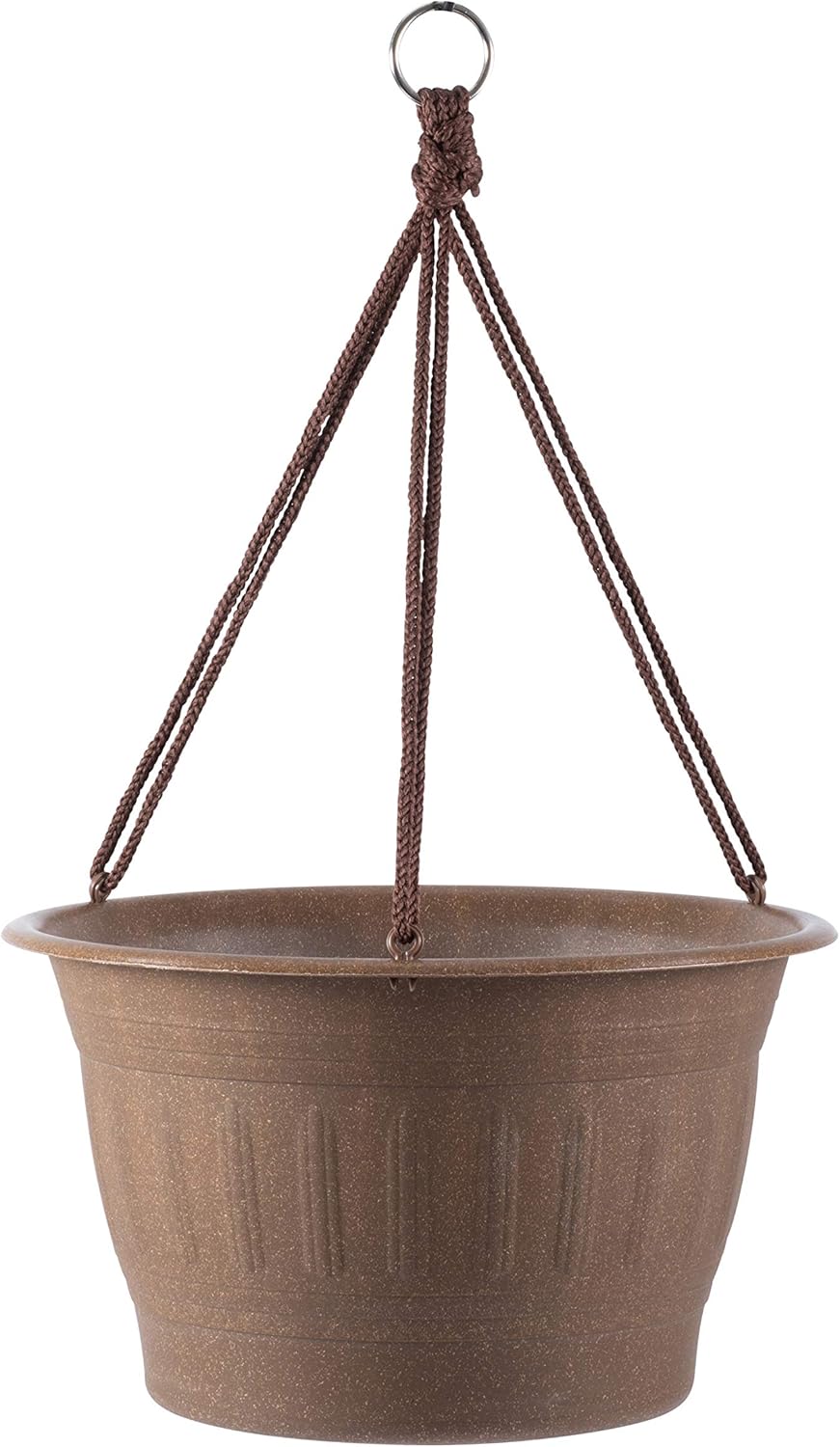 Bloem Colonnade Wood Resin Hanging Basket Planter 12 Dark Earth Brown (CLNHB12-43)