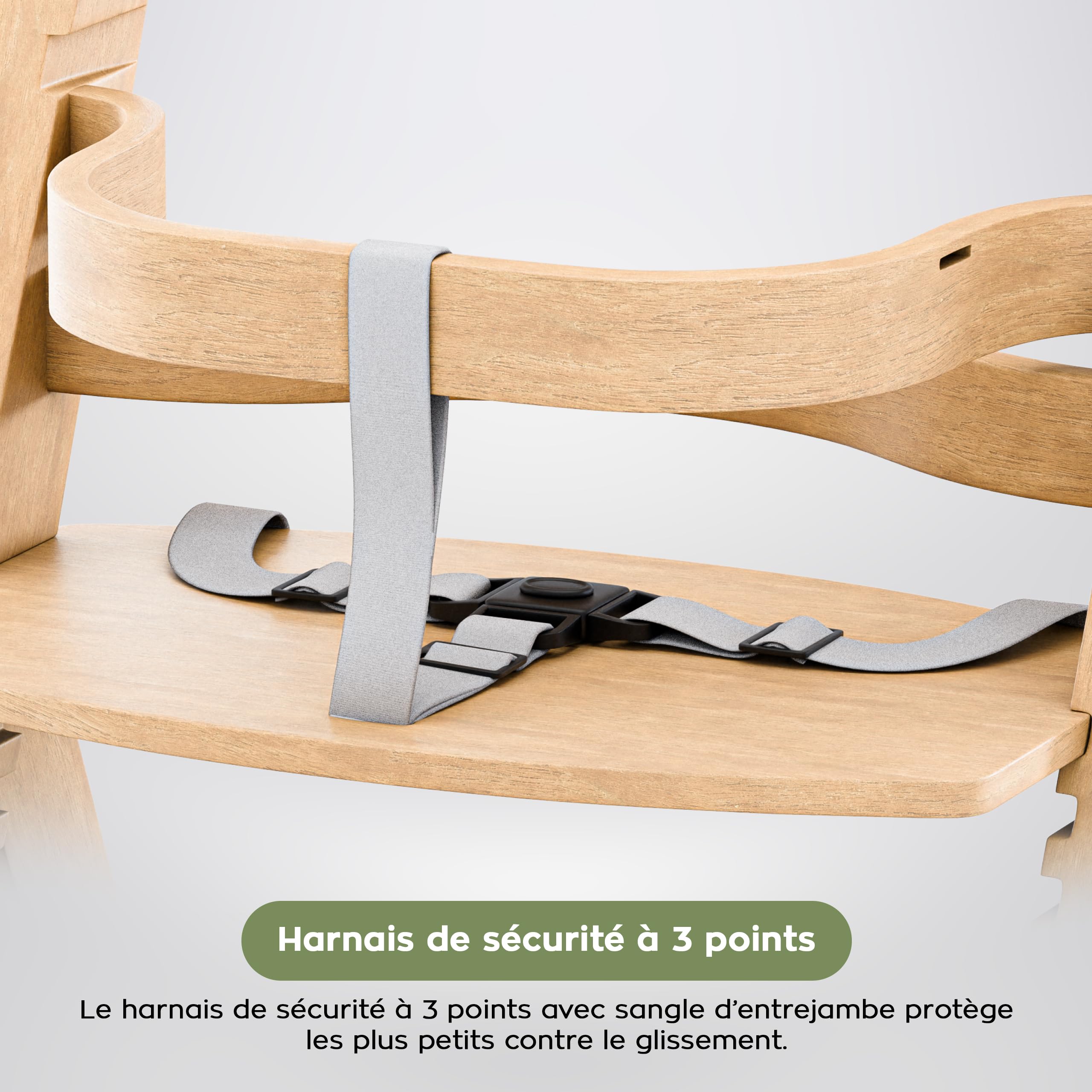 TULANO Morsel 40 Chaise Haute Évolutive 4en1 Bébé et Enfant | Réglable 12 Niveaux | Plateau Amovible | Coussin Imperméable | Harnais Sécurité | De 6 Mois à 12 Ans | Bois Naturel