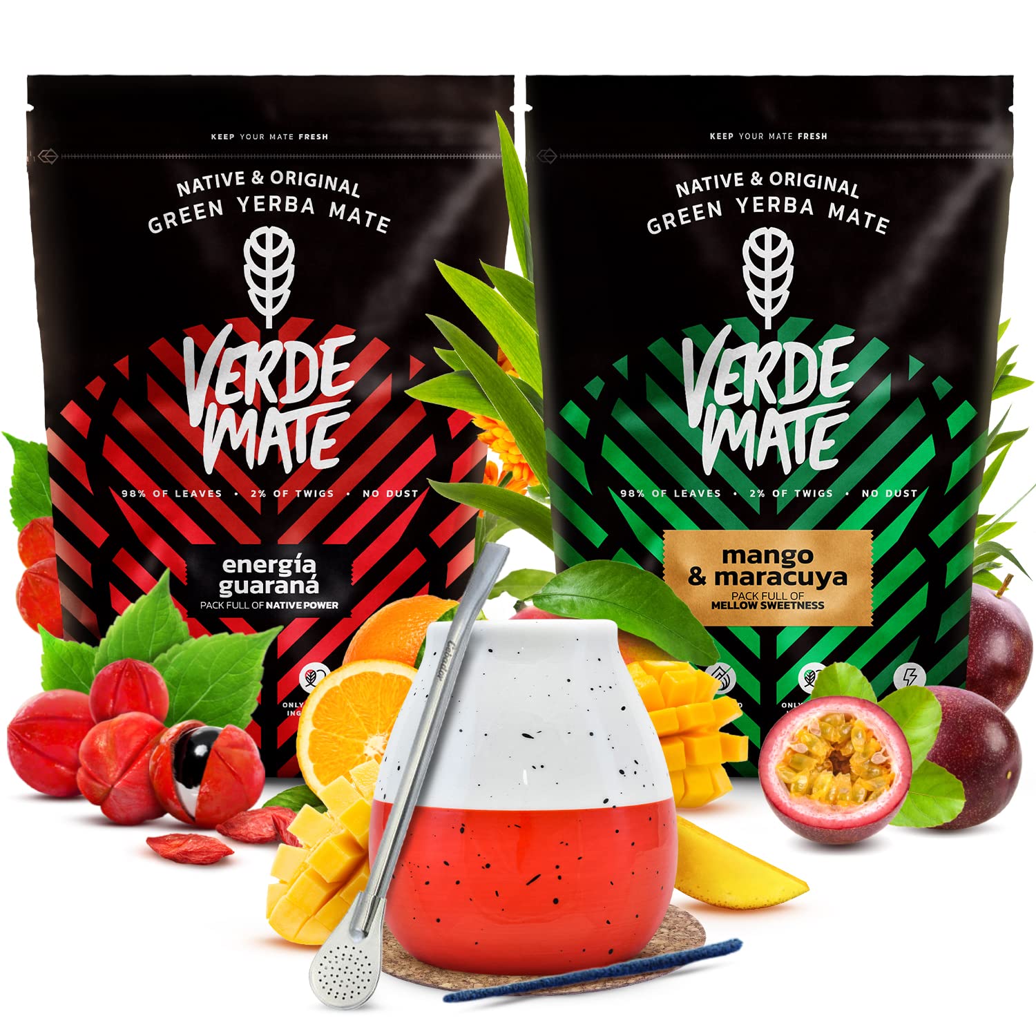 Yerba Mate Set With Accessories Stimulating Two Pack Ofyerba