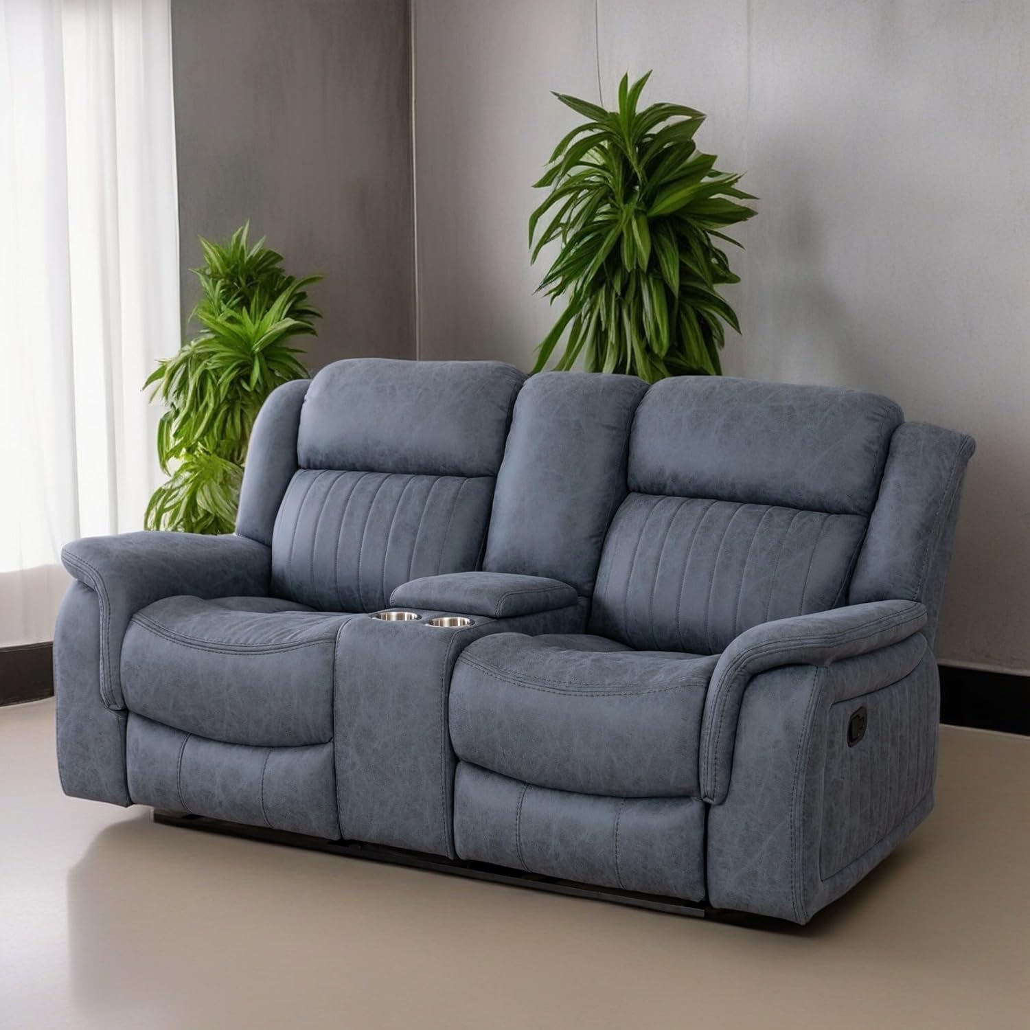 MODCART 76 Inch Modern Reclining Loveseat Sofa, Upholstered